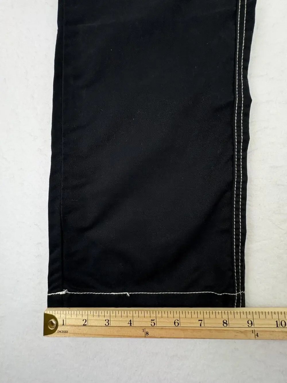 True Religion Cargo Pants Mens 32x31 Black Canvas Embroidered Logo Streetwear